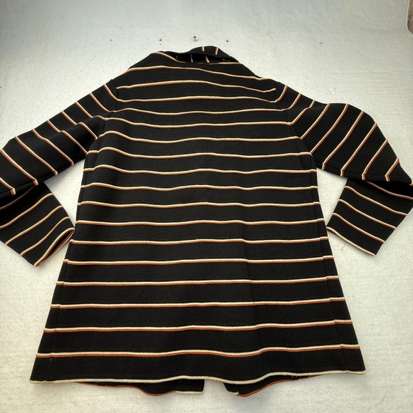 Vtg Macy's Women's Wool Cardigan Jacket Size 18 Black Orange White thick - Picture 11 of 12